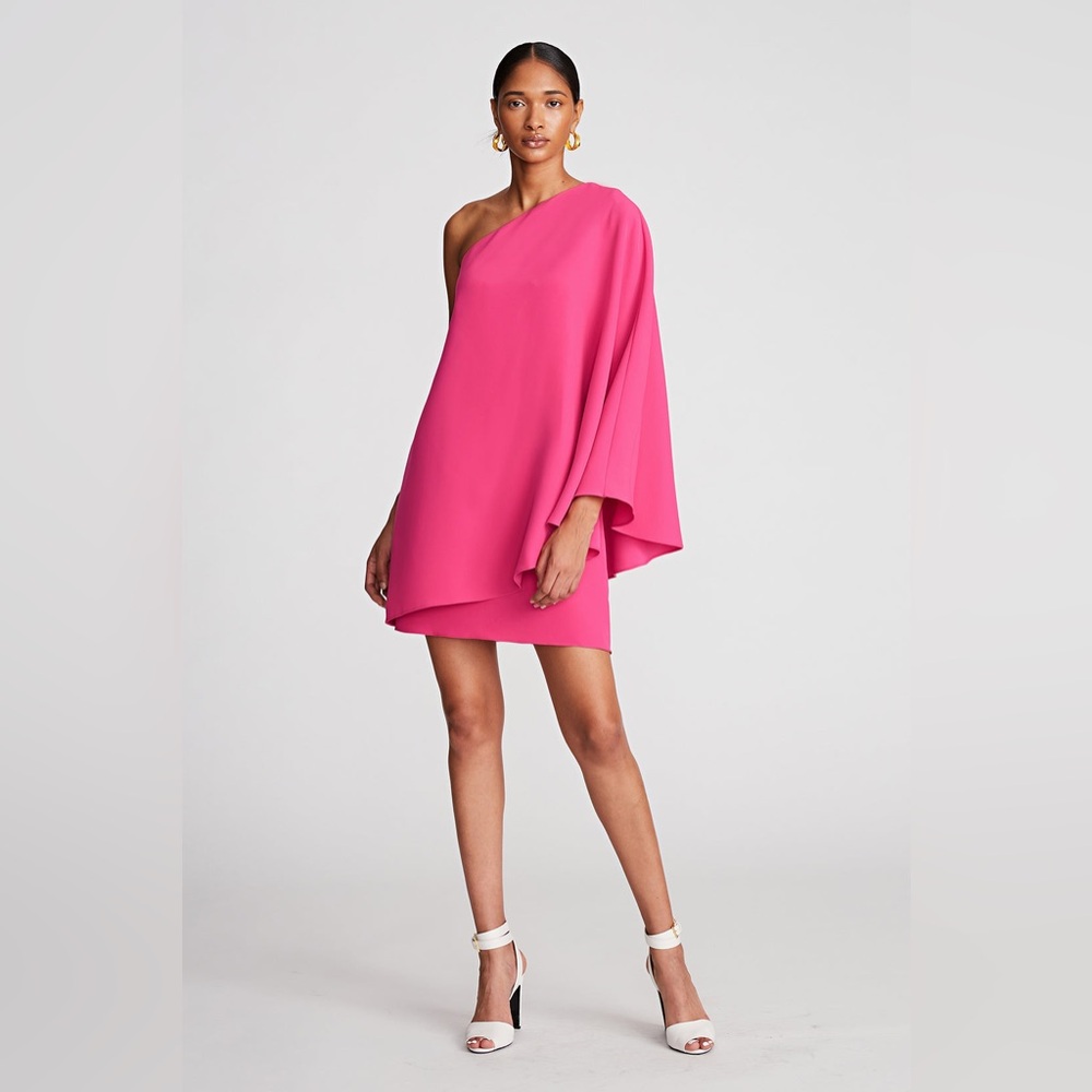 Halston Melina one shoulder mini dress
